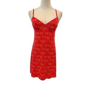 Victoria's Secret Red Short Nightgown Shortie Stretch Small Sleepwear Chemise